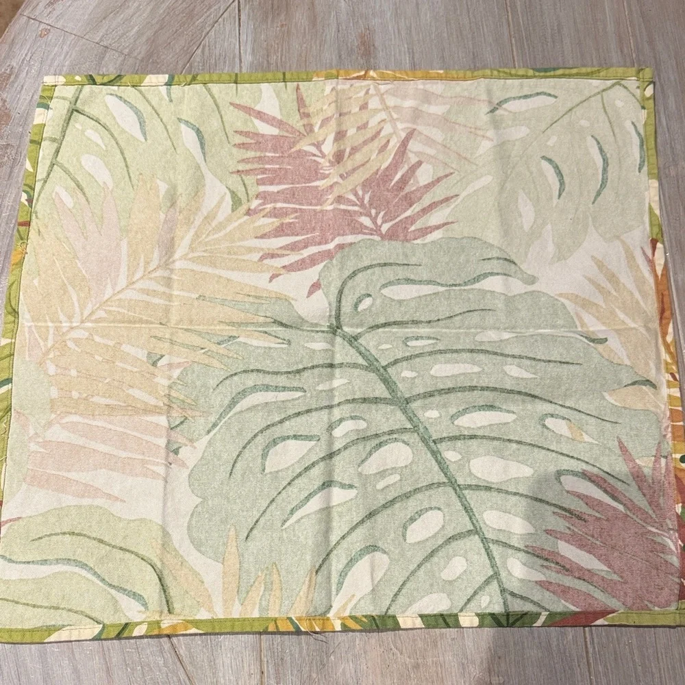 Tropical Leaf Print Fabric napkins-set of 10